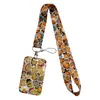 Lanyard para Teléfono con Forma de Corazón para Té con Leche y Café, Portatarjetas, Insignia de Exposición para Tarjeta de Autobús de Estudiante, Funda Protectora Dura de Moda