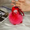 Colgante para Bolso Muñeca Bola de Pelo de Zorro Llavero Muñeca Durmiendo Linda Colgante Llavero de Coche