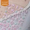 Céu Fofo Celebridade da Internet Mais Vendido Rosa Laser Escama de Golfinho Luz Adesivos para Nail Art Desenho Animado DIY Decoração para Capa de Celular Adesivos