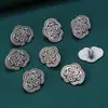 Plata Esterlina S925 Negro Tinta Botón Fu Ruyi Accesorios Vintage Antiguo DIY Hecho a Mano Material de Cuentas Joyería