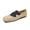 Bailarinas Plateadas Personalizadas para Mujer de Corte Bajo Retro con Tira Cruzada Punta Cuadrada Zapatos Individuales Suela Suave Tallas Grandes Zapatos para Mujer