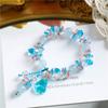Pulseira de Cristal Irregular Criativa Pulseira de Pedra Cristal de Morango Feminina Japonesa e Coreana Namorada Pingente de Raposa Senso de Design Nicho