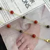 Cadena para Clavícula Estilo Retro Angora Rojo Original Nuevo Collar de Ágata Roja Collar de Lujo Ligero de Alta Gama para Mujer