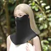 Mascarilla facial protectora solar cara completa protector solar anti-ultravioleta para mujer de seda de hielo protección de cuello máscara de ciclismo transpirable sin marcas protección de las comisuras de los ojos polaina para el cuello