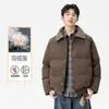 2025 Nueva Chaqueta de plumón con solapa para Hombre Invierno Resistente al Frío Cálida Holgada Corta Plumón de Pato Blanco Chaqueta de Pareja para Hombre
