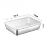 Plato Cuadrado de Acero Inoxidable con Tapa Rectangular Caja Conservadora de Frescura Plato para Platos Fríos Caja para Encurtidos Tiramisú Plato Toalla Multiusos