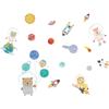 Fan Xi FX-D128 Animal de Dibujos Animados Astronauta Globo Adhesivo Decorativo de Pared para Embellecimiento de Pared de Entrada de Dormitorio Infantil