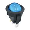 Interruptor de Alimentação Kcd1 Kc Certificado Coreano Azul Céu Basculante sob o Círculo Superior com Luz 3 Pinos 2 Velocidades Preto Formato de Barco