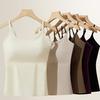 Camisola para Mujer 6631 Delicada con la Piel Sin Costuras con Almohadillas en el Pecho, Espalda Hermosa, Cobertura Lateral del Busto, Camisola Interior Fina Inalámbrica