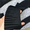 Decoración de dobladillo para vestido de muñeca Lolita hecho a mano DIY, gasa de perla suave blanca y negra, adorno de encaje plisado acordeón