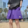 Shorts de Rua Outdoor Elástico na Cintura para Casal Calças de Praia Cor Doce Calças Esportivas Largas para Corrida Calças de Meia-Calça Tendência