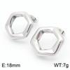 Rueda de cartas joyería moda popular estilo ins pendientes hexagonales huecos de acero de titanio chapado en oro de 18 quilates pendientes de temperamento para dama