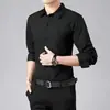 Nueva Camisa Negra de Alta Gama para Hombre de Primavera y Otoño Camisa de Manga Larga de Color Sólido para Ropa de Trabajo Camisa para Hombre Estilo de Negocios