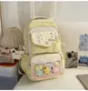 Mochila transparente de doble hombro estilo japonés, nuevo diseño de cuadros frescos, alto atractivo estético, mochila escolar para chicas de secundaria