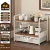 Prateleira de armazenamento de grande capacidade retrátil para mesa, armário lateral de balcão de bar, porta-xícaras de café e copos de água, prateleira de armazenamento de copos