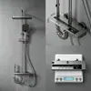 Nuevo Juego de Ducha con Cabezal de Ducha Presurizado de Aluminio Espacial, Grifo de Baño Extendido y Juego Completo de Instalación Oculta