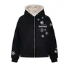 Chaqueta de Algodón con Capucha y Cuello de Piel Bordado de Copo de Nieve Estilo Retro Americano Águila de Montaña para Hombres y Mujeres Invierno 2025 Abrigo Holgado de Pareja