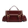Bolsa de Ombro Transversal Moda Retrô Popular Bolsa Feminina 2023 Novo Comércio Exterior Bolsas Simples Estilo Ocidental Portátil Pequena Bolsa Quadrada