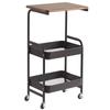 Estante de Almacenamiento Tipo Carrito de Estilo Antiguo para el Hogar, Móvil con Ruedas, para Dormitorio, Mesita de Noche, Cocina, Almacenamiento de Aperitivos, Frutas y Verduras