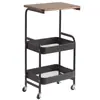 Carrito estante estilo antiguo para el hogar, móvil con ruedas, bueno para dormitorio, mesita de noche, cocina, almacenamiento de snacks, frutas y verduras
