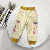 Pantalones de invierno para niños y niñas japoneses Nuevo oso flores doble forro polar cálido suelto casual 2911