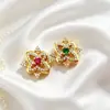 Cobre Banhado a Ouro Zircônia de Alta Retenção de Cor Contas Espaçadoras Trevo de Duas Fileiras Acessórios para Joias Artesanais DIY Fabricante Atacado