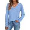 Amazon 2026 Comércio Exterior Europeu e Americano Transfronteiriço Moda Feminina Mais Vendida Camisa Casual Fashion de Manga Longa com Renda e Decote V Outono e Inverno
