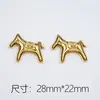 Venta Caliente Botones de Letras de Caballo de Dibujos Animados Dorados y Plateados Parche de Aleación DIY Pasador Joyería Accesorios para Funda de Teléfono Móvil Simple y Versátil
