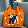 Bolsa de Lona Bordada Ecológica Grande Capacidade Nylon Transversal Tote Bolsa de Ombro para o Dia a Dia Compras Bolsa Tote