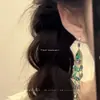 Pendientes Largos con Borlas Bohemios del Mago de Oz, Pendientes Femeninos, Pendientes Retro Verdes de Alta Gama