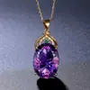 Yunjin Venda Quente Transfronteiriça Moda Feminina Europeia e Americana Luxo Colar com Pingente de Ametista Colar de Pedra Preciosa Ametista