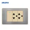 Painel de Aço Inoxidável Cinza Tipo 118 Estilo Tailandês com Tomada Interruptora de Carregamento Rápido USB Tipo-C 20W para Instalação Embutida na Parede