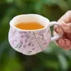 Taza de té pequeña Wisteria Chunying, un juego de té de cerámica de alta gama y personalizado para uso individual, con una taza de té con asa, perfecta para té y café