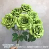 Tecido de lã 7 cabeças buquê de rosa diamante flor de simulação flor rosa flor de casamento material de flor flor de mão decoração de casa flor artificial
