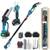 Entrega de fábrica sierra eléctrica para ramas altas recargable poda a gran altura motosierra para ramas altas rama alta cadena eléctrica de litio sierra para ramas altas