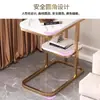 Mesa Auxiliar de Sofá de Lujo Accesible Personalizada, Gabinete Lateral de Noche de Dormitorio de Gama Alta, Mesa de Café Cuadrada Pequeña de Ocio para Balcón con Estante de Almacenamiento