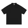 2026 Verano Nuevo Estilo Camisa Polo para Hombre Marca de Moda Cuello Solapa Manga Corta Camiseta Top Holgado Media Cremallera Casual Ropa Interior