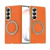 Adecuado para Samsung Z Fold8 Ultra, funda de teléfono de carga inalámbrica magnética, funda de cuero con soporte de anillo giratorio de 360 grados