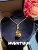 Collar Colgante Bolsa de la Suerte Tradicional con Lazo de Pedrería Chapado en Oro Acabado Cepillado, Nuevo Estilo Chino Colgante Largo de Ojo de Tigre Calabaza Ojo de Gato