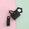 Colgante de Almacenamiento para Bolso Pequeño Estilo Coreano con Espejo Bolsa para Auriculares Llavero Colgante Bolso Mini de Piel Sintética Llavero