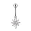 EABY nuevo piercing para ombligo de circón transfronterizo de acero inoxidable con forma de corazón y flor, piercing de moda para el ombligo, adornos para el ombligo, hebilla para el ombligo