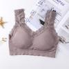 Sujetador de estilo francés con espalda de encaje y tirantes anchos, top de tubo antiexposición sin aro de acero, ropa interior push up cómoda para mujer, venta al por mayor