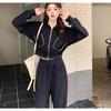 Nuevo Conjunto Deportivo Informal de Moda para Mujer de Principios de Otoño Estilo Salado Pantalones de Pierna Ancha Conjunto de Dos Piezas