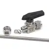 Válvula de Bola con Abrazadera de Acero Inoxidable 304/316 Q91Sa Válvula de Bola de Paso Recto Estilo Americano Interruptor de Instrumento Válvula de Bola para Fuente de Gas