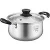 Venta al por mayor de fábrica olla para sopa de acero inoxidable grado alimenticio 304 fondo doble engrosado olla para sopa doméstica olla para leche suplemento alimenticio para bebés