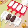 Molde de Silicone para Picolé Formato Oval Desenho Animado Criativo Sorvete DIY Cozinha Forno Suprimento
