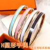 H Anillo de Color Redondo Cerrado Pulsera Acero de Titanio Acero Inoxidable Marca Grande Versátil No se Desvanece Pulsera Aijia Pulsera