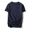 Camiseta masculina de manga curta de linho japonesa de verão, tamanho grande, algodão e linho, meia manga, camiseta fina masculina, atacado