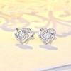 Pendientes de Corazón de Aguamarina de Plata de Ley S925 para Mujer 2025 Nuevos Pendientes Compactos Estilo Elegante de Centro Comercial Transfronterizos