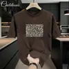 Camiseta de algodão pesado americana de manga curta 200g masculina gola redonda solta masculina branca pura para usar por baixo verão 2025 novo